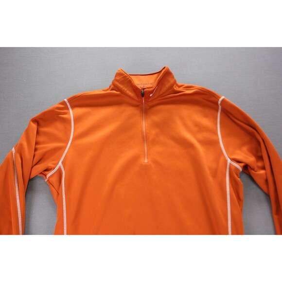 Nike Golf 1/4 Zip Sweatshirt Mens Therma Fit Pullover Orange Fleece Lined Logo L - Picture 2 of 11